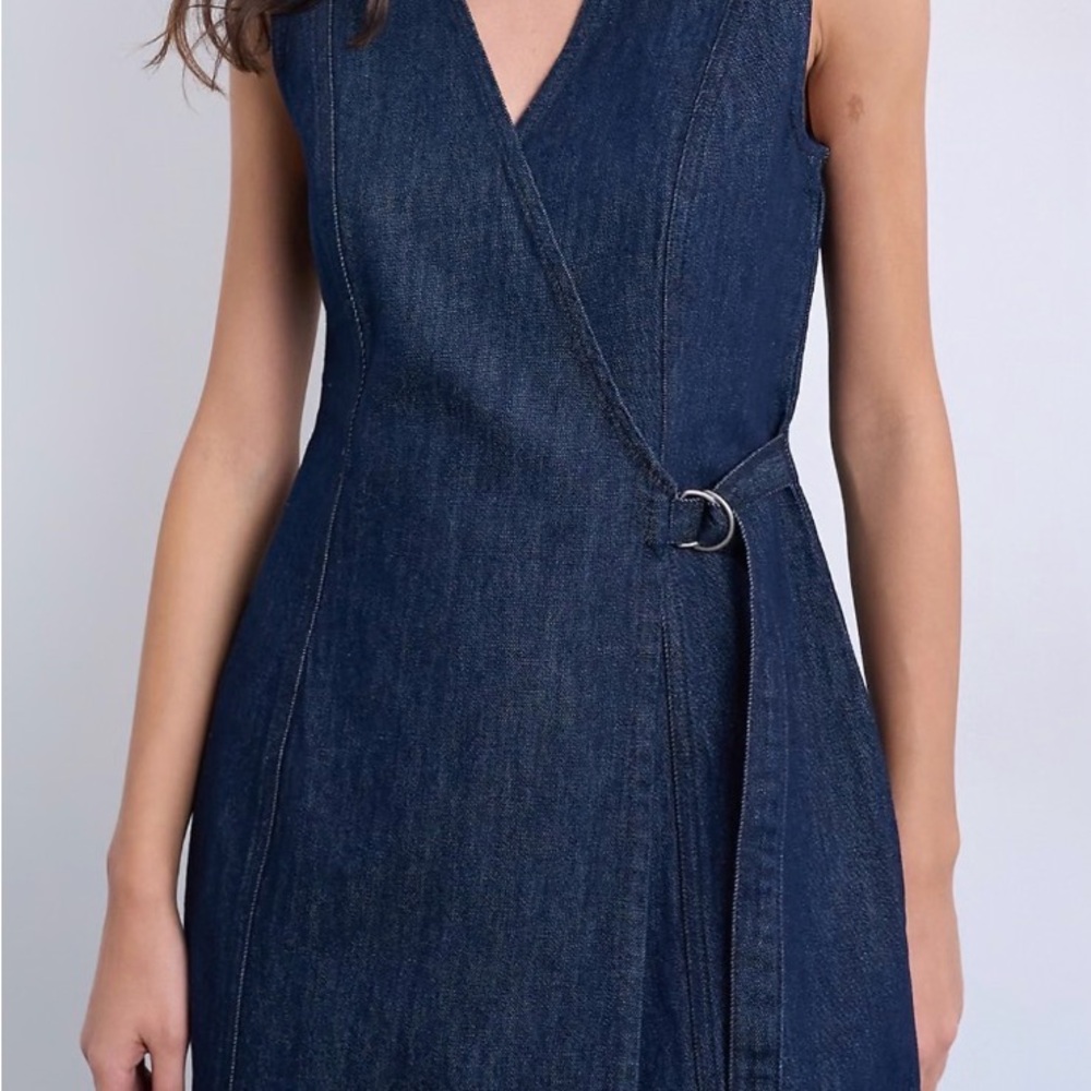 ASOS Dark Blue Denim Wrap Mini Dress